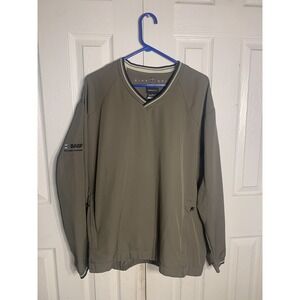 Nike Golf Men's Khaki  Long Sleeve‎ V-Neck Pullover Windbreaker Jacket Sz XL